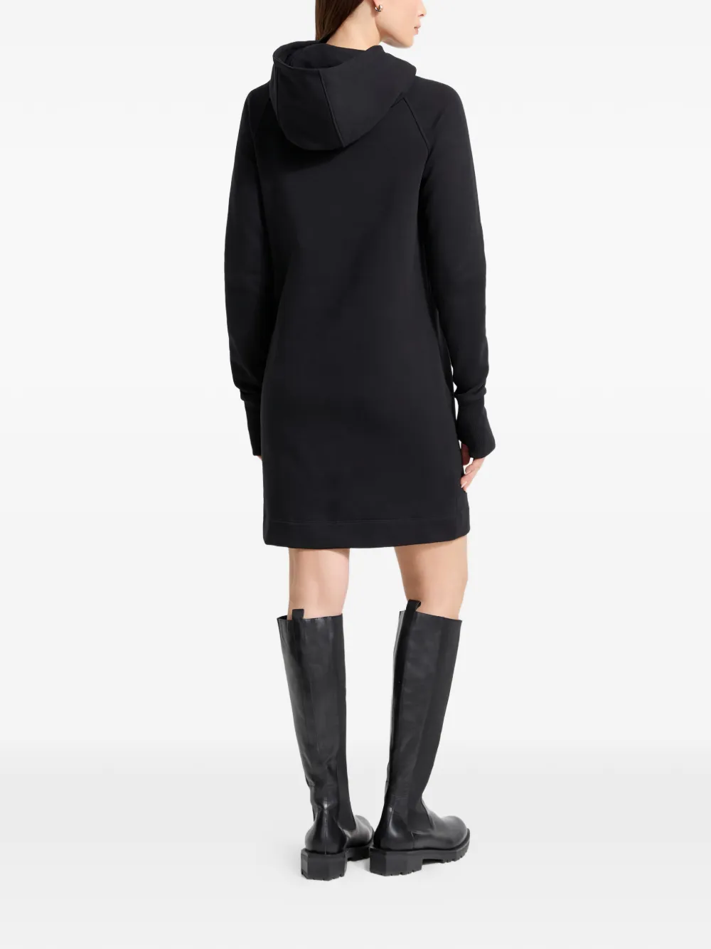 Marcella Tompkins mini-jurk met capuchon en rits - Zwart