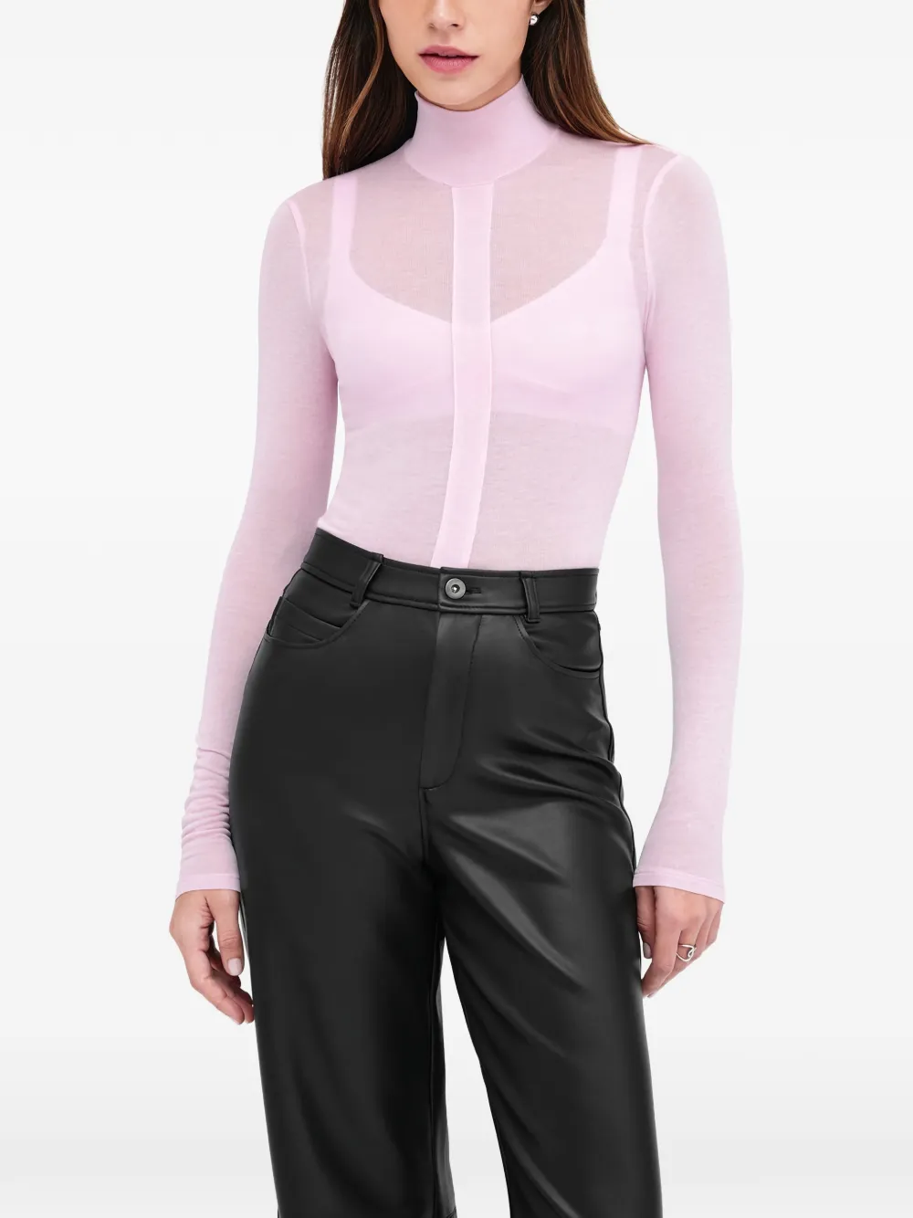 Marcella Amsterdam panelled turtlenek top | Pink | Image 1