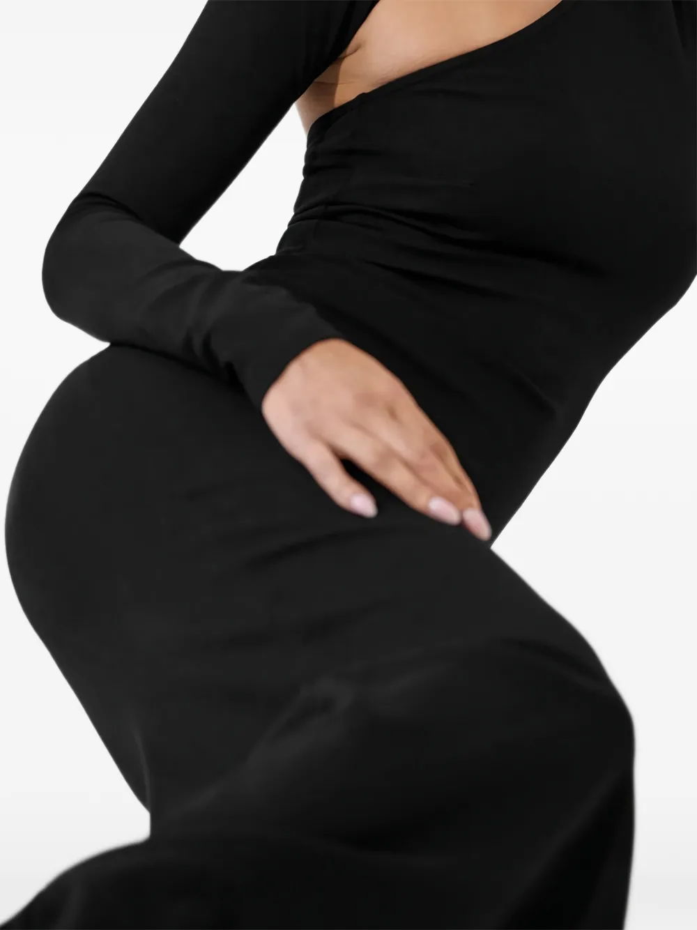 Marcella Manhattan asymmetrische maxi-jurk Zwart
