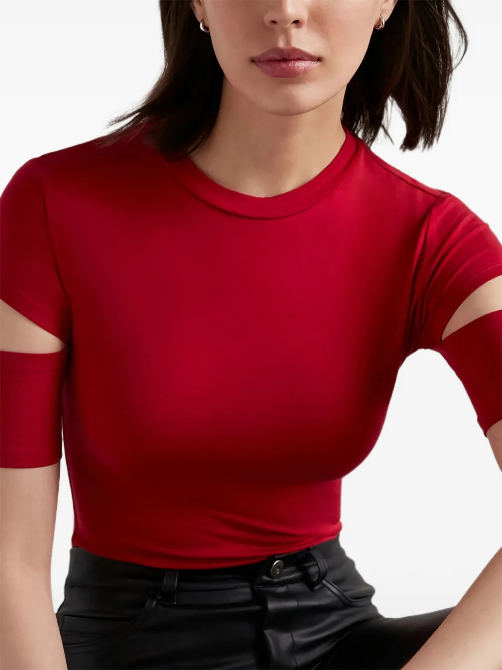  Marcella Esme Cut-out-detail T-shirt - Red 
