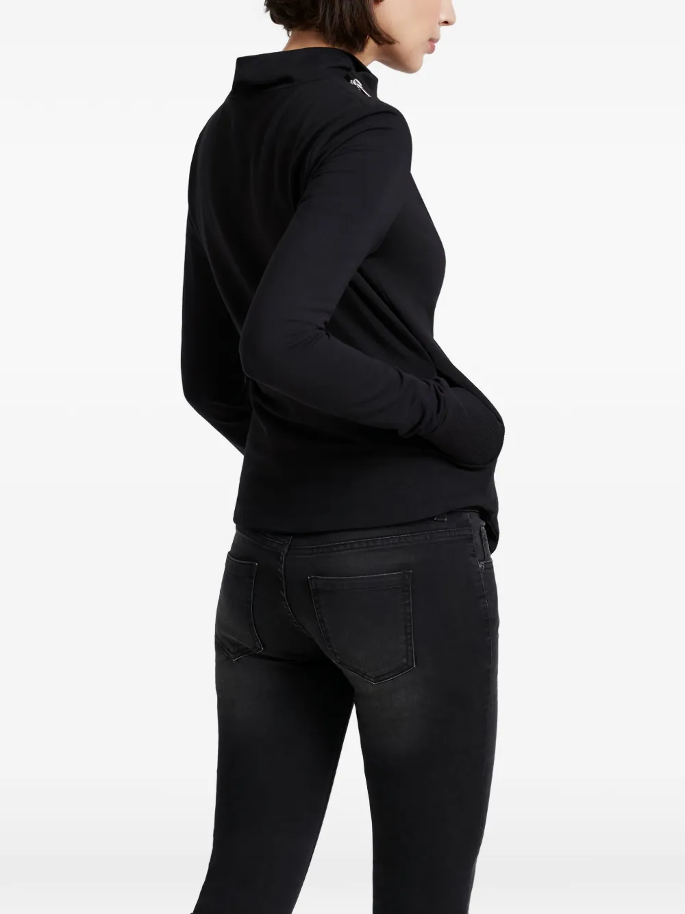  Marcella Hoyt Cowl-collar Zip Jacket - Black 
