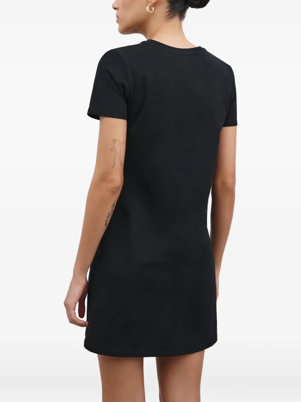 Marcella Leonie mini-jurk met korte mouwen en uitgesneden details - Zwart