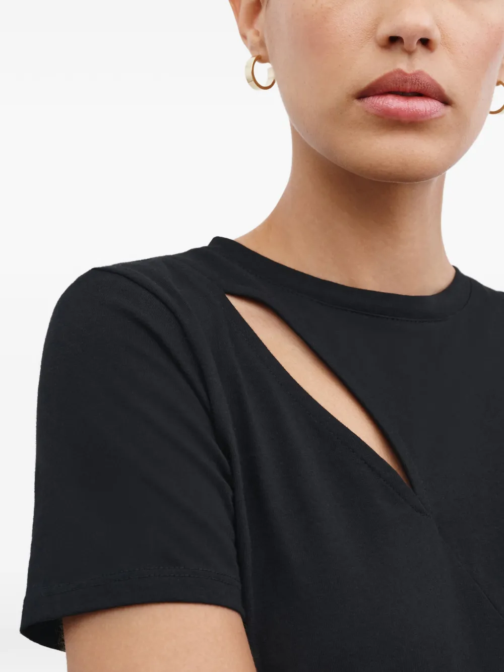 Marcella Leonie mini-jurk met korte mouwen en uitgesneden details Zwart