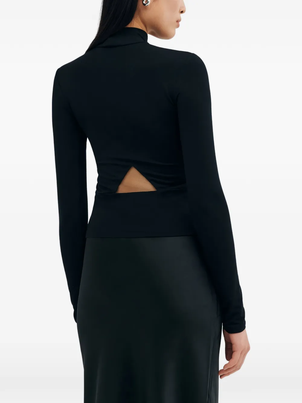  Marcella Maru Mock-neck Top - Black 