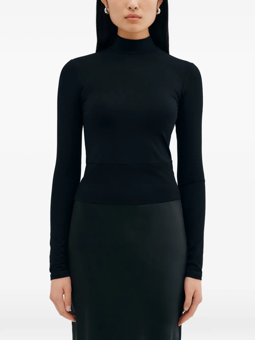 Marcella Top Maru con collo rialzato - Nero