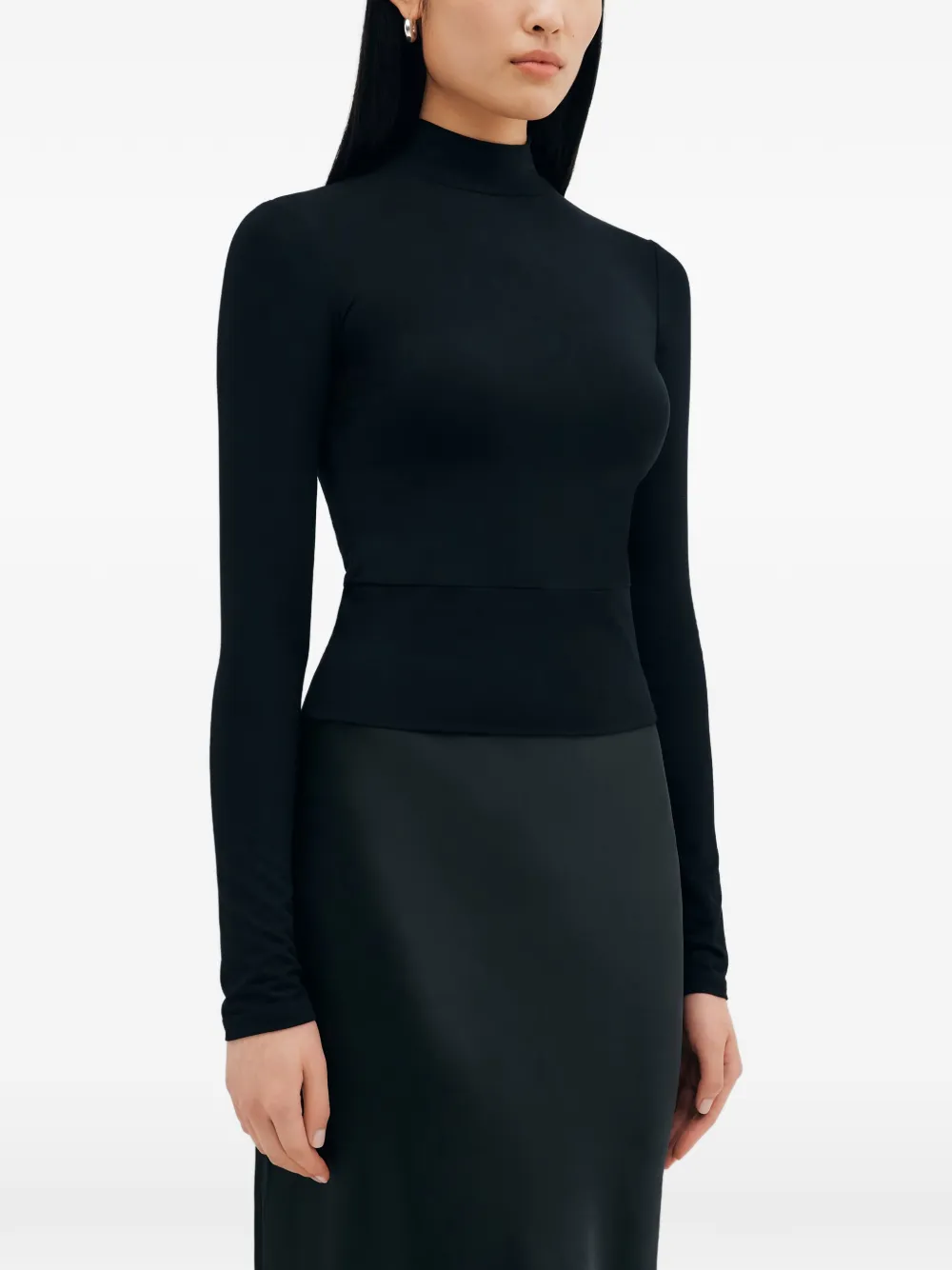 Marcella Maru Mock-neck Top - Black 
