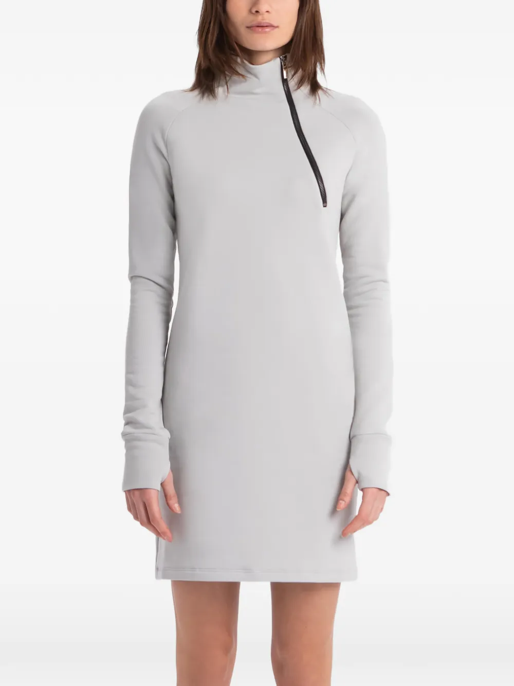 Marcella Abito corto Alani con zip - Grigio