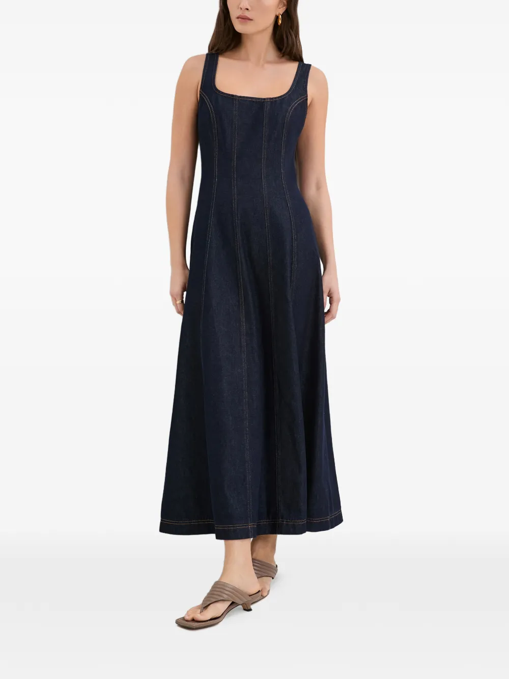 Marcella Abito midi Melrose con scollo quadrato - Blu