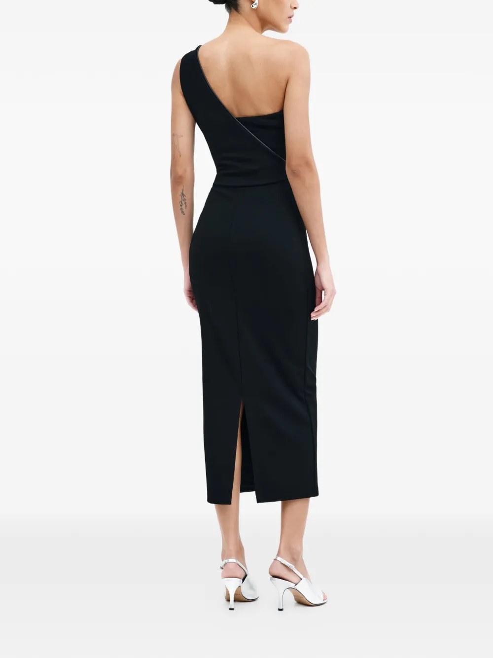  Marcella Nina One-shoulder Midi Dress - Black 