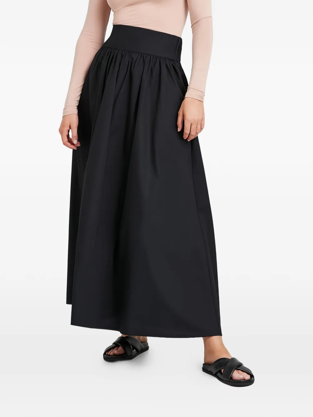 Marcella Raven maxi-rok met elastische tailleband Zwart