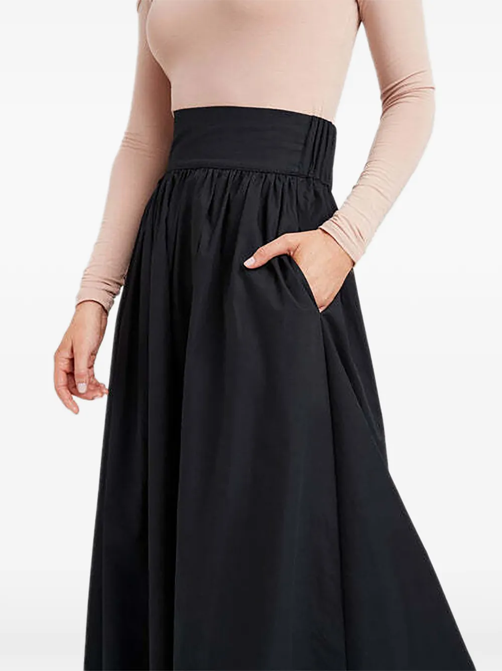 Marcella Raven maxi-rok met elastische tailleband Zwart
