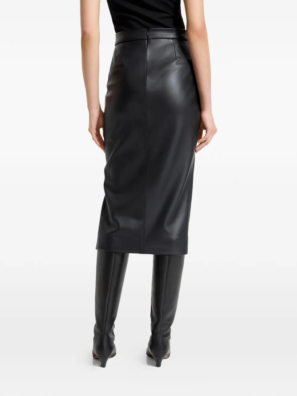 Marcella Carly midi-rok met zijsplit Zwart