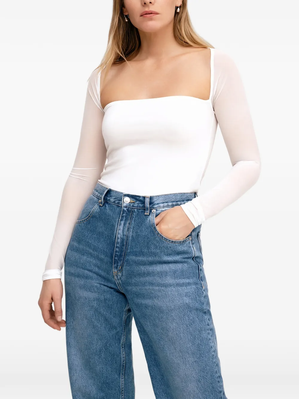  Marcella Lucia Square-neck Top - White 