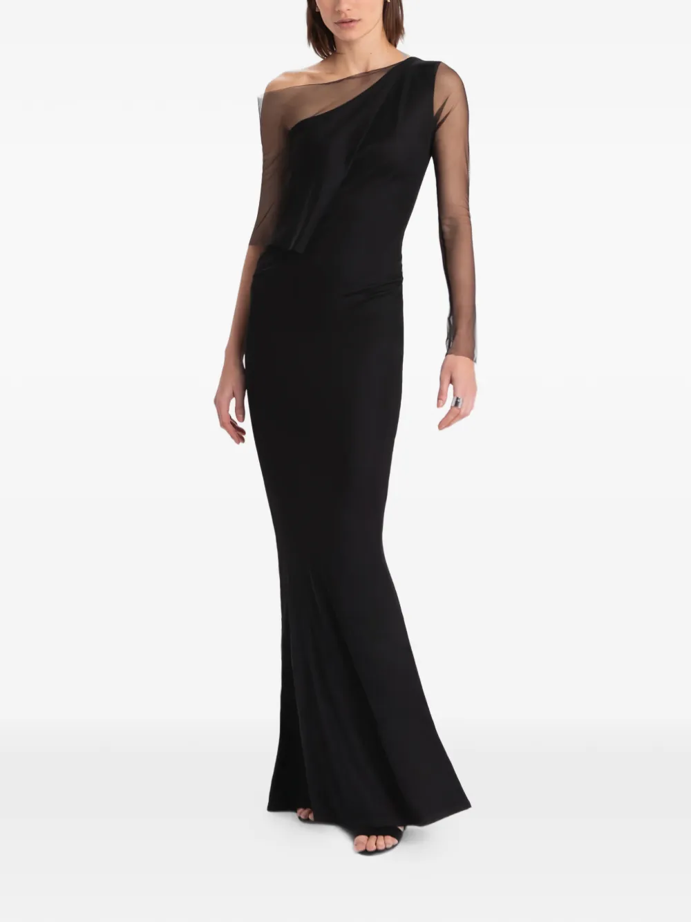 Marcella Valeria asymmetrische maxi-jurk - Zwart