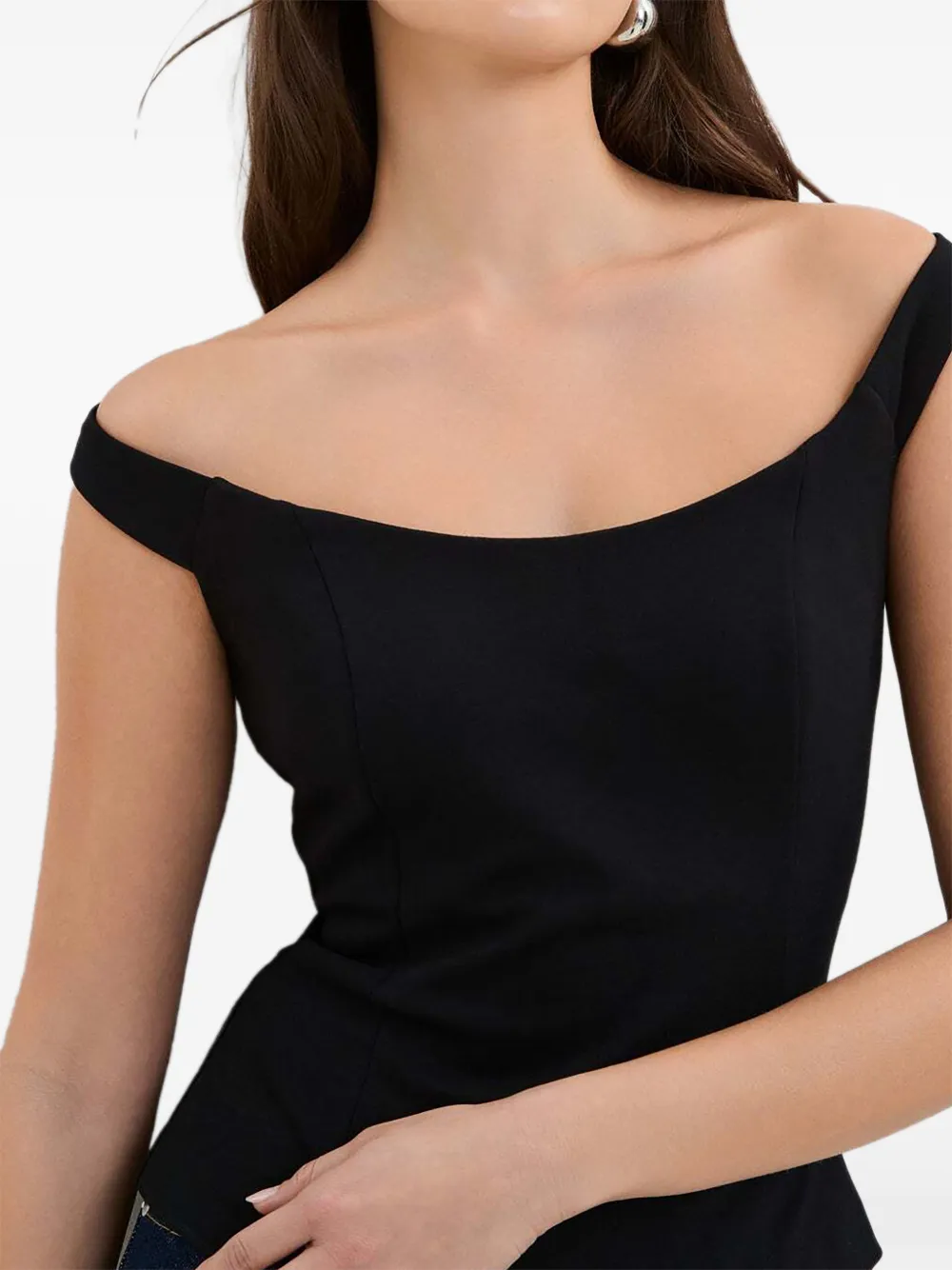 Marcella Eliana off-shoulder top Zwart