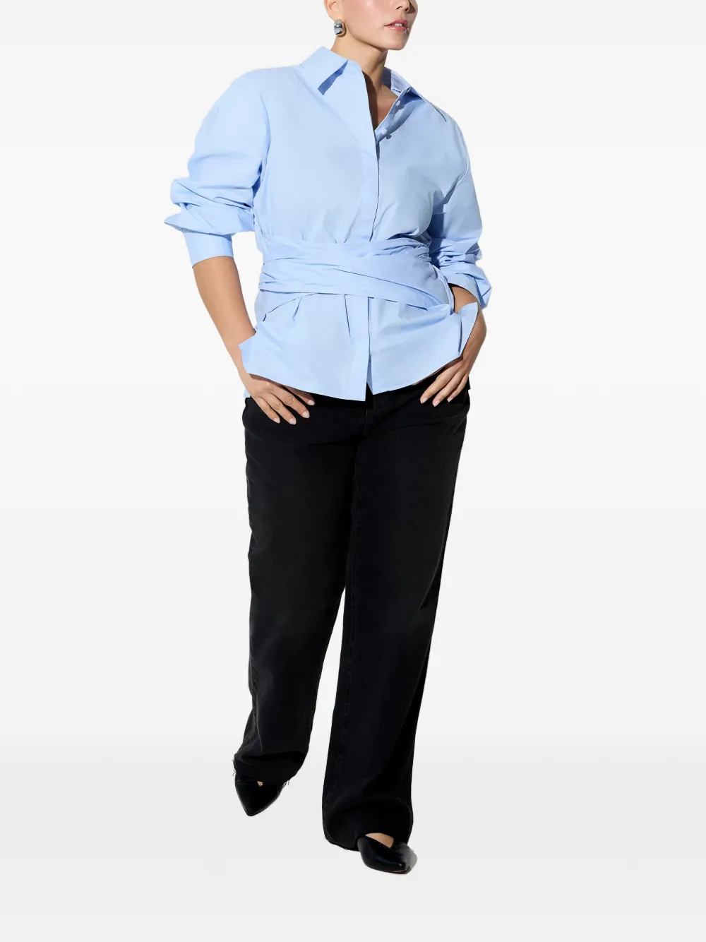  Marcella Ellory Tie-detail Shirt - Blue 
