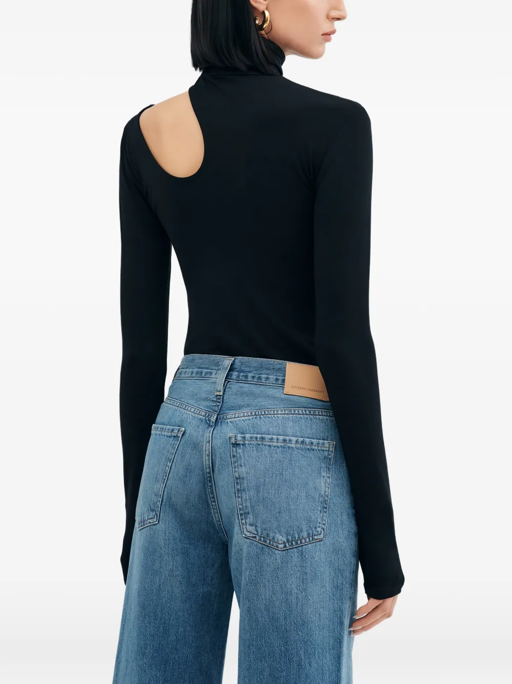 Allegra Turtle-Neck Cut-Out Top
