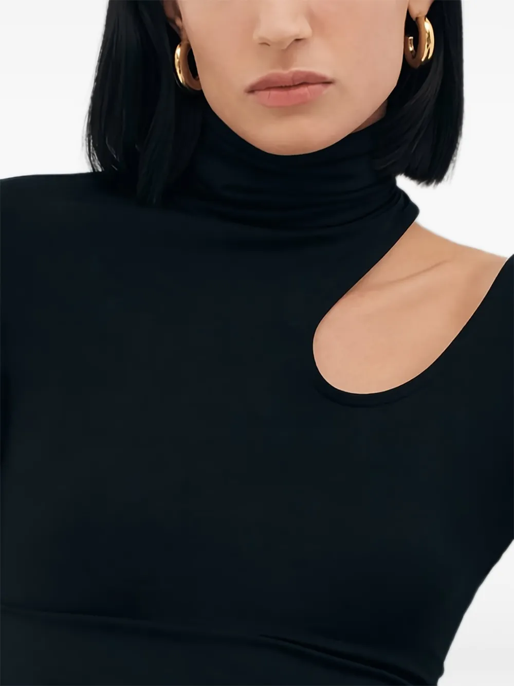Allegra Turtle-Neck Cut-Out Top