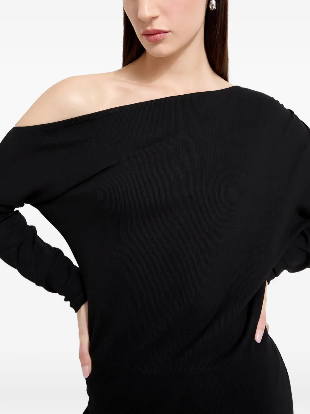 Marcella Amia asymmetrische maxi-jurk Zwart