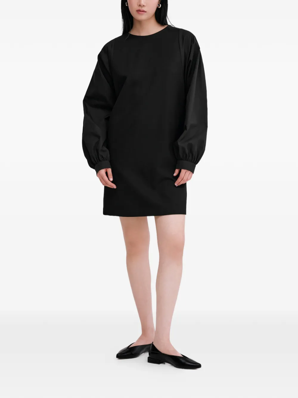 Marcella Patti mini-jurk met bisschopmouwen - Zwart