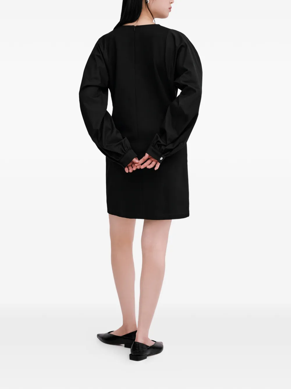  Marcella Patti Bishop-sleeve Mini Dress - Black 