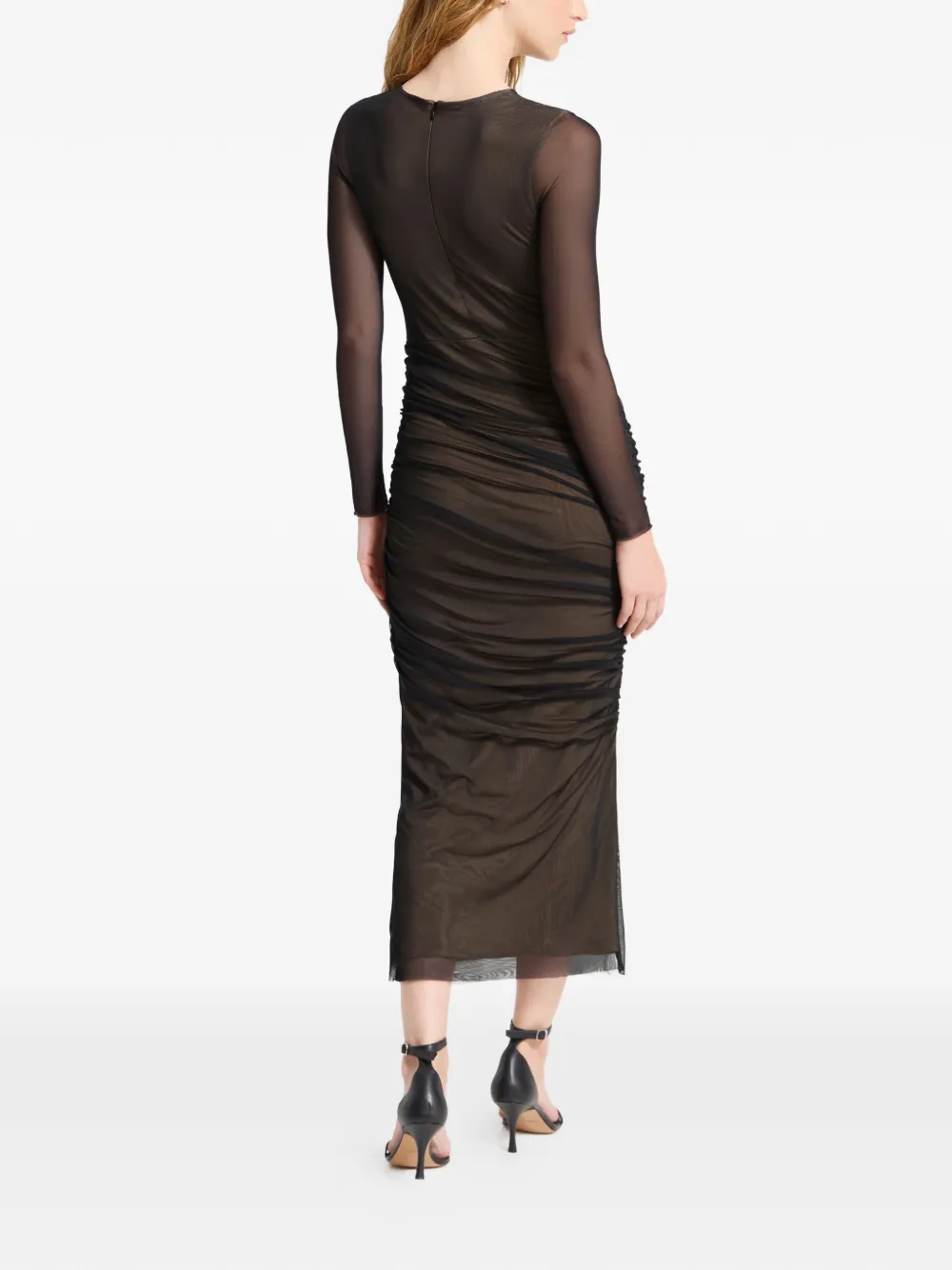 Marcella Gia maxi-jurk met lange mouwen Zwart