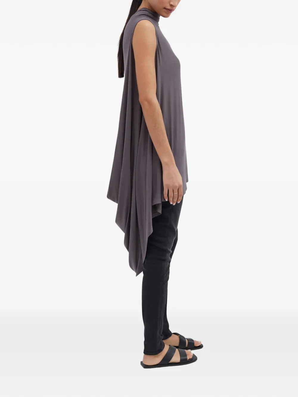 Ines High-Neck Draped Tunic