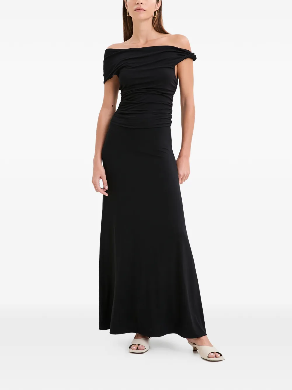 Marcella robe longue Manon à fronces | noir | Image 1
