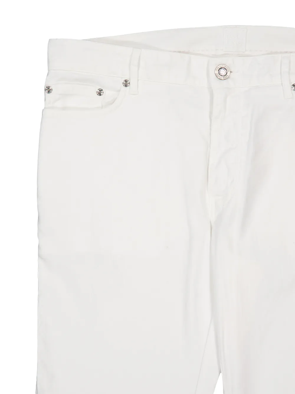 120% Lino Slim-fit broek Wit