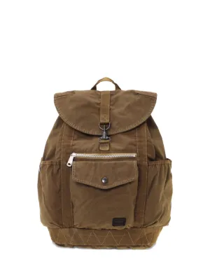 Porter-Yoshida & Co. Logo Patch Buckled Backpack | Black | FARFETCH