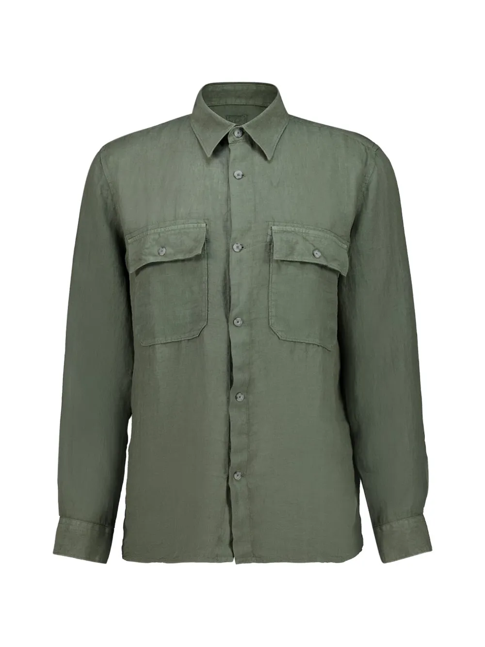 120% Lino long-sleeve shirt - Verde
