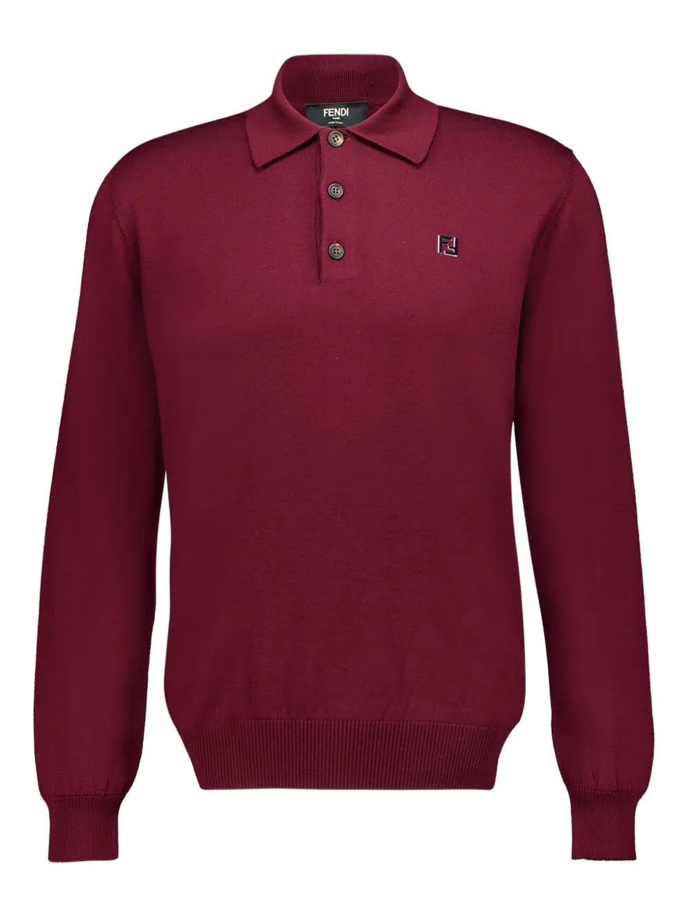 FENDI long-sleeve logo polo shirt - Rot