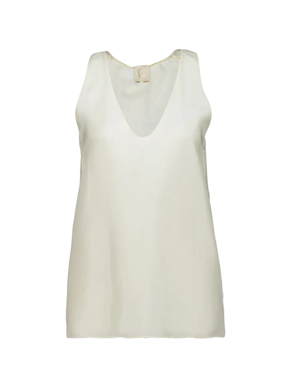 PAULA Serena V-neck silk tank top - Tons neutres