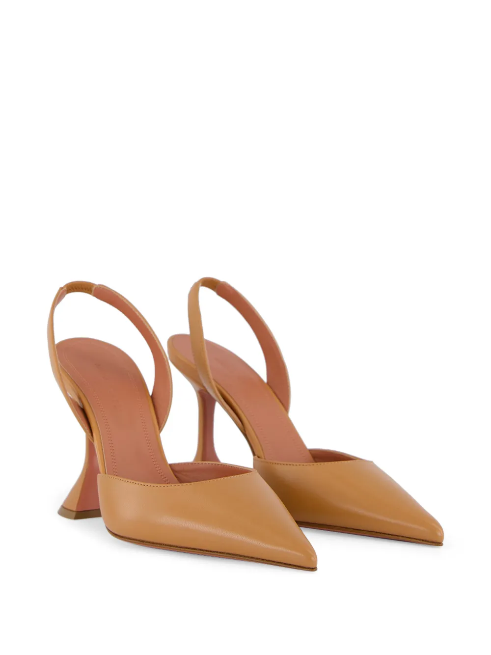 Amina Muaddi Holli slingback holli leather pumps Beige