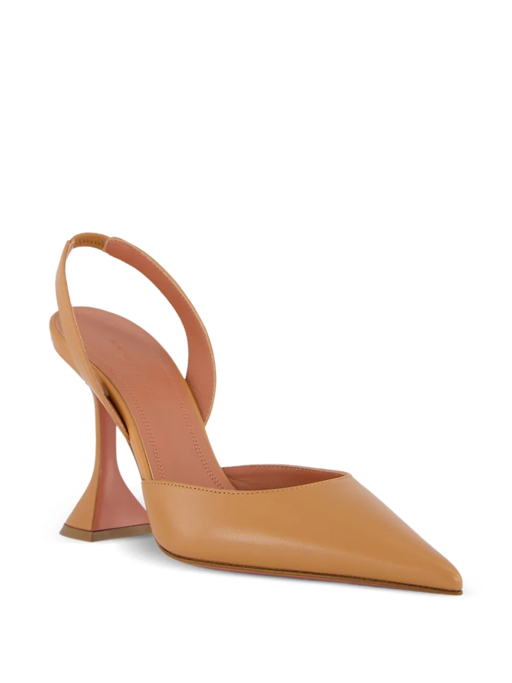 Amina Muaddi Holli slingback holli leather pumps Beige