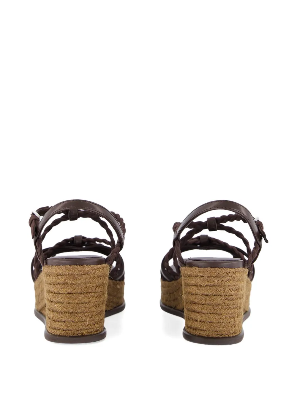 Jimmy Choo Sandalen met sleehak van gevlochten leer Bruin