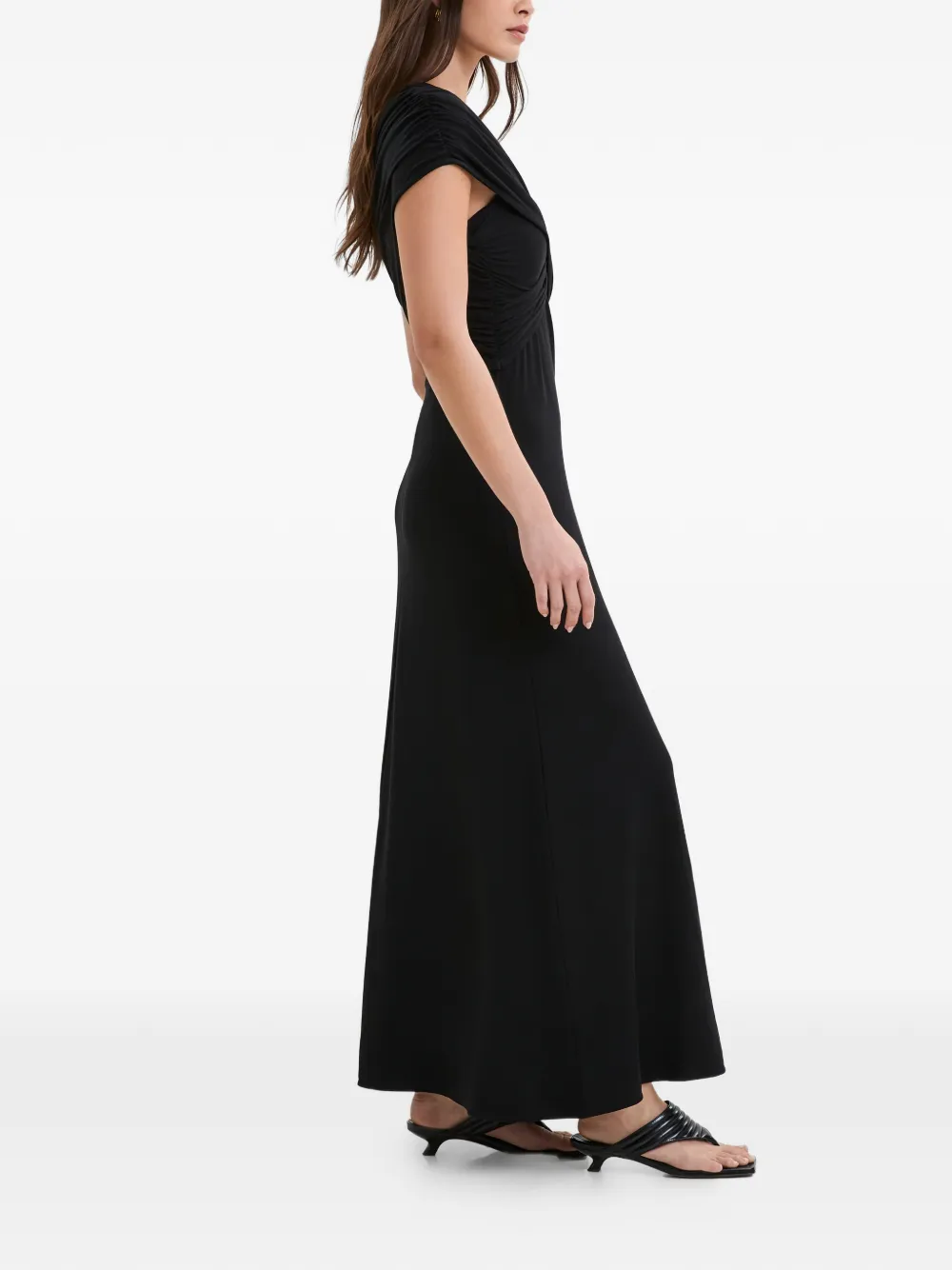 Marcella Alyssa gesmockte midi-jurk Zwart