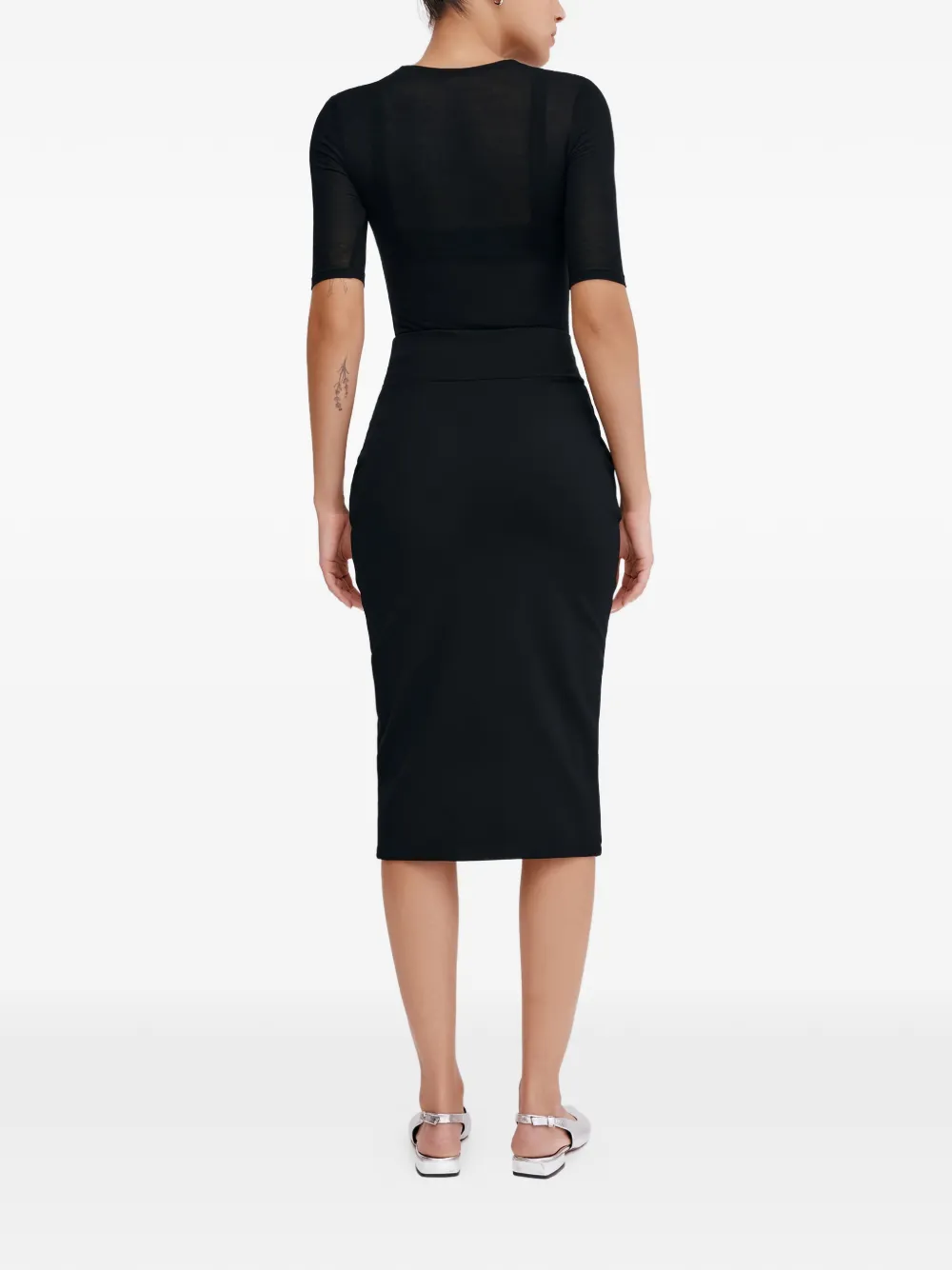 Marcella Vesey midi-rok met zijzak Zwart