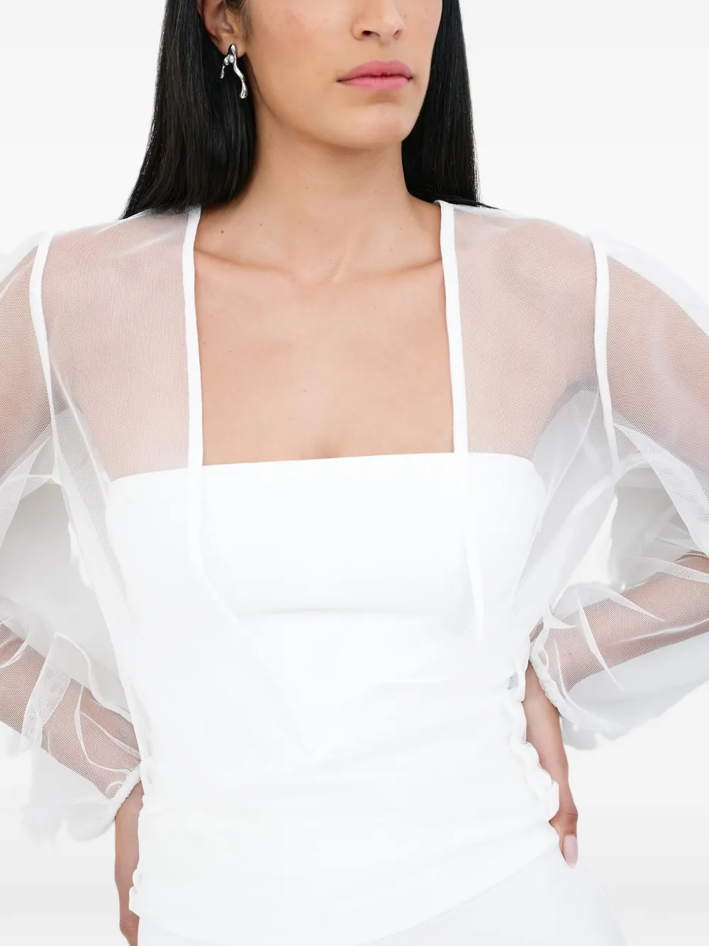  Marcella Verona Tie-fastening Top - White 