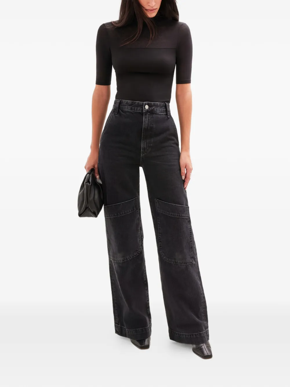 Marcella Niko top met doorzichtig detail - Zwart