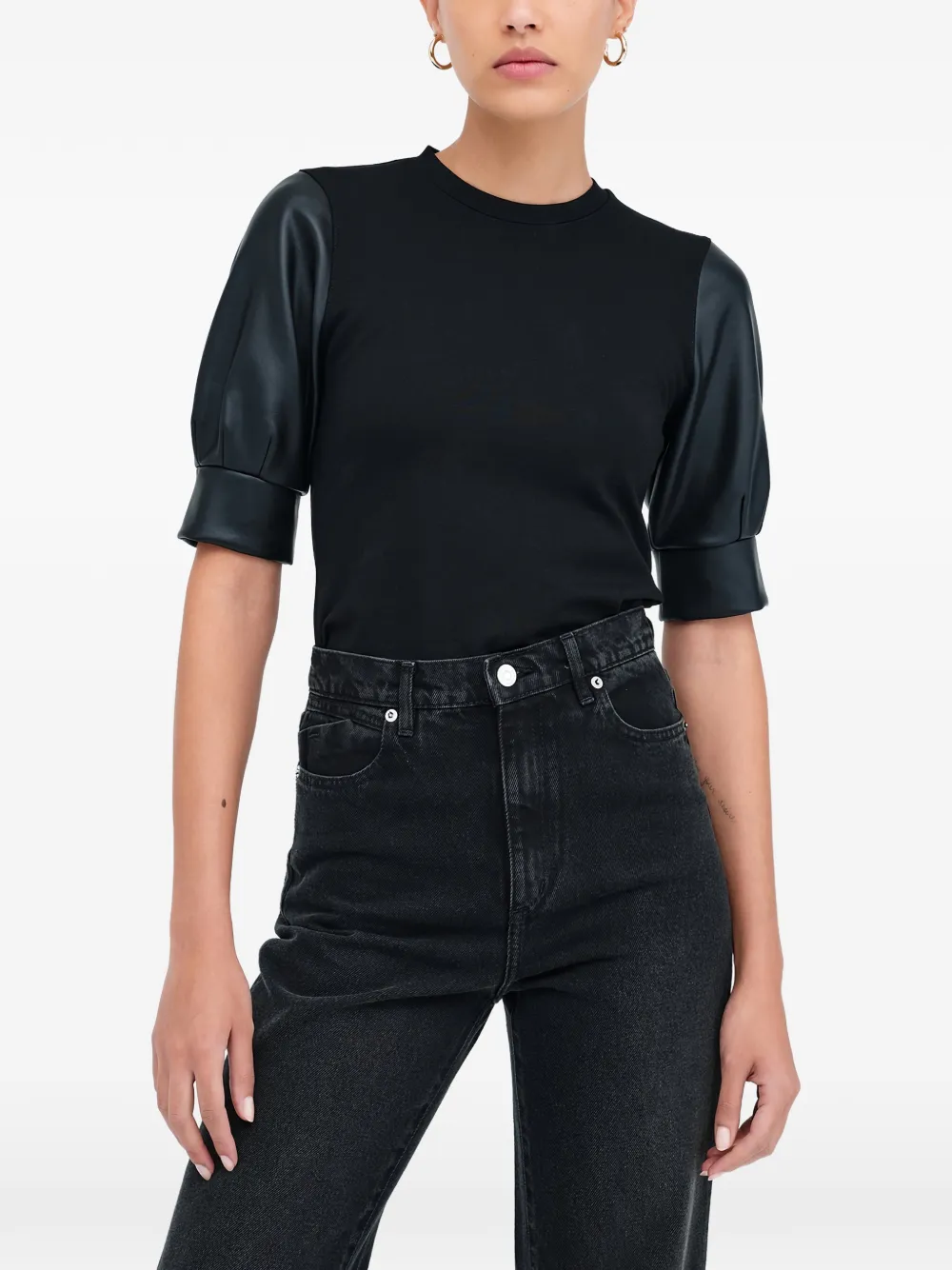 Marcella Trove puff-sleeve top | Black | Image 1