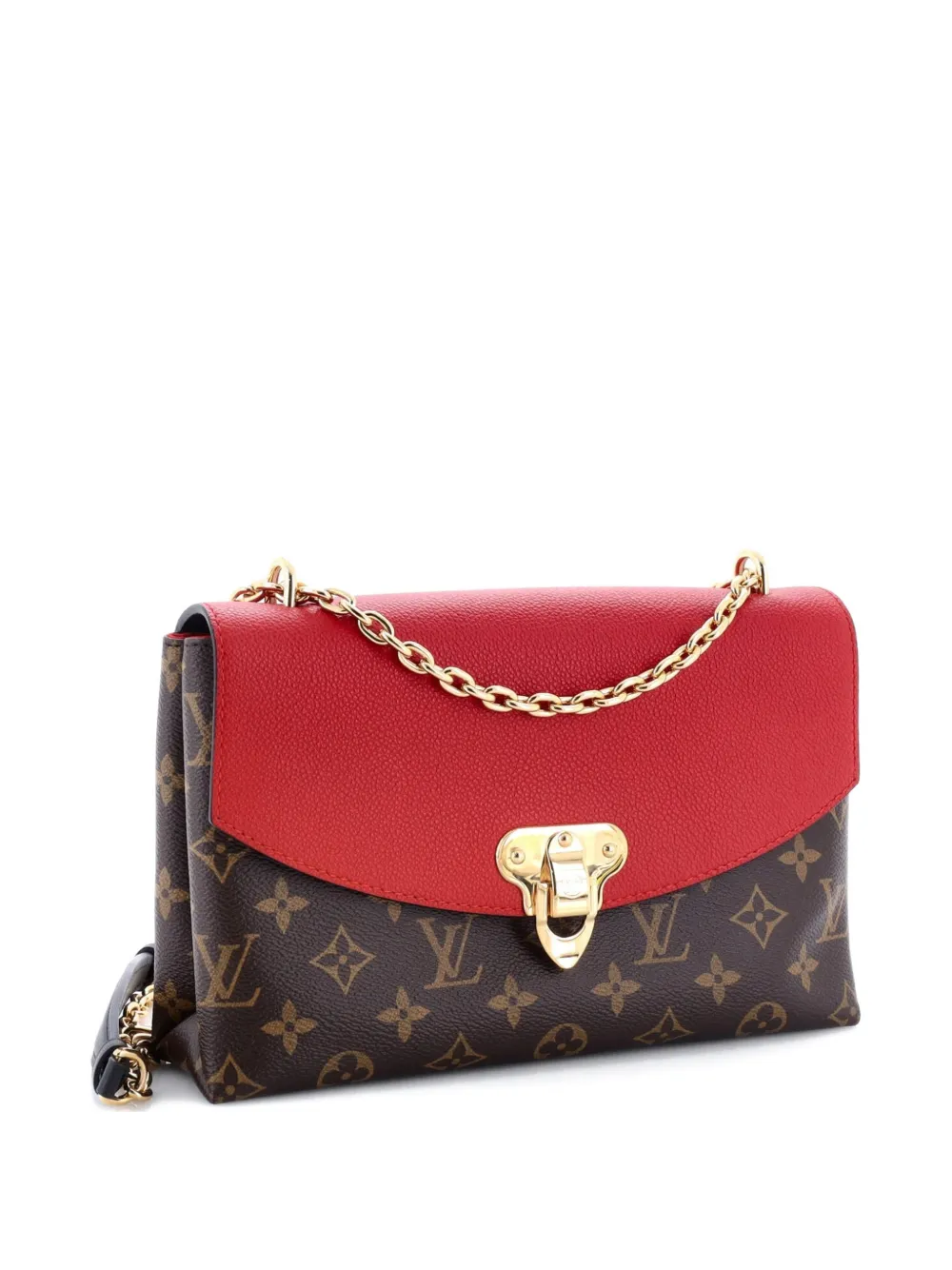 Pre-owned Louis Vuitton Saint Placide Handbag Monogram Canvas And Leather Shoulder Bag In Brown