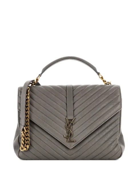 Saint Laurent Pre-Owned Classic Monogram College Bag Matelasse Chevron Leather Large shoulder bag