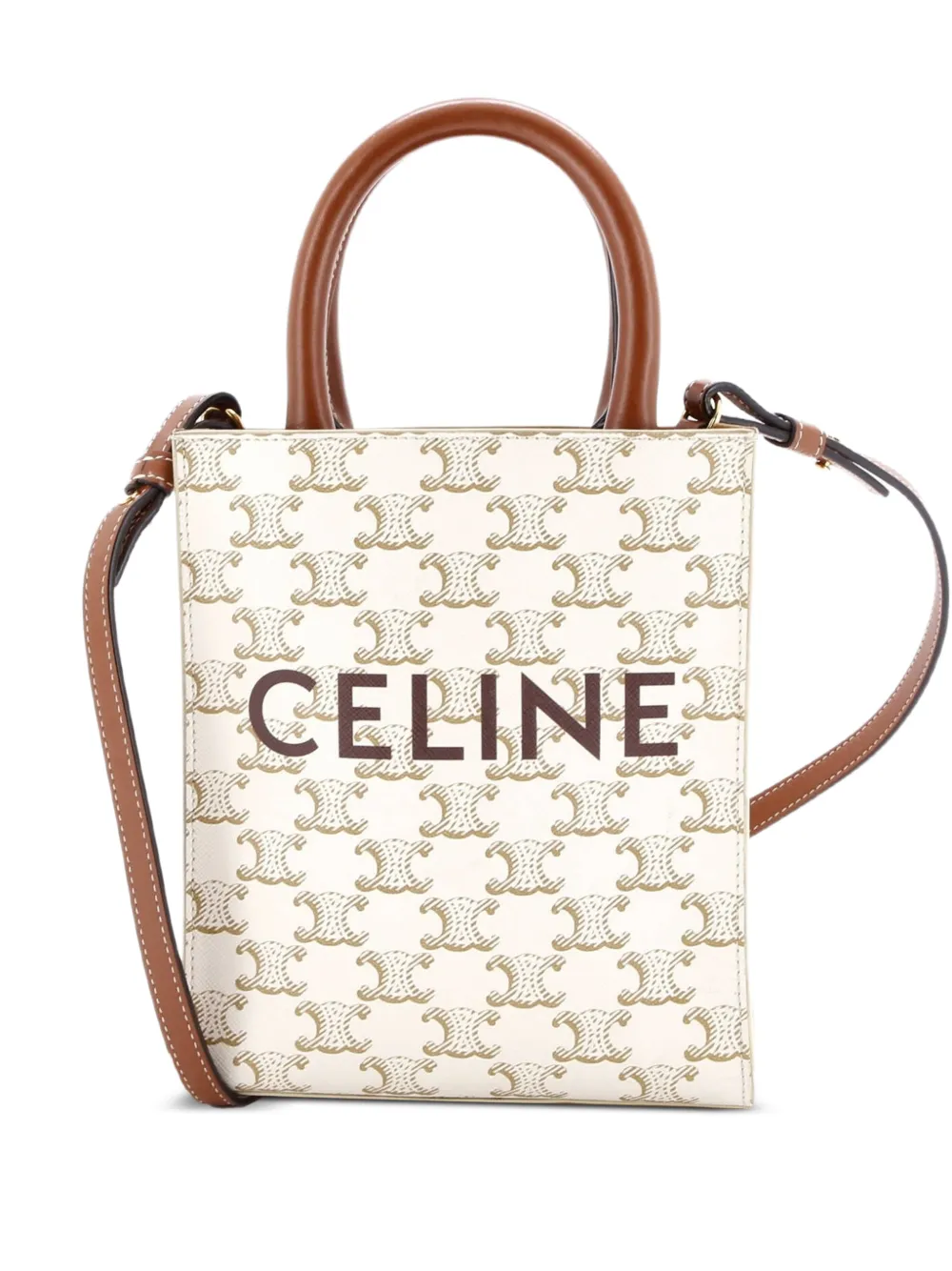 Celine Pre-Owned Vertical Cabas Tote Triomphe Coated Canvas Mini satchel - Toni neutri