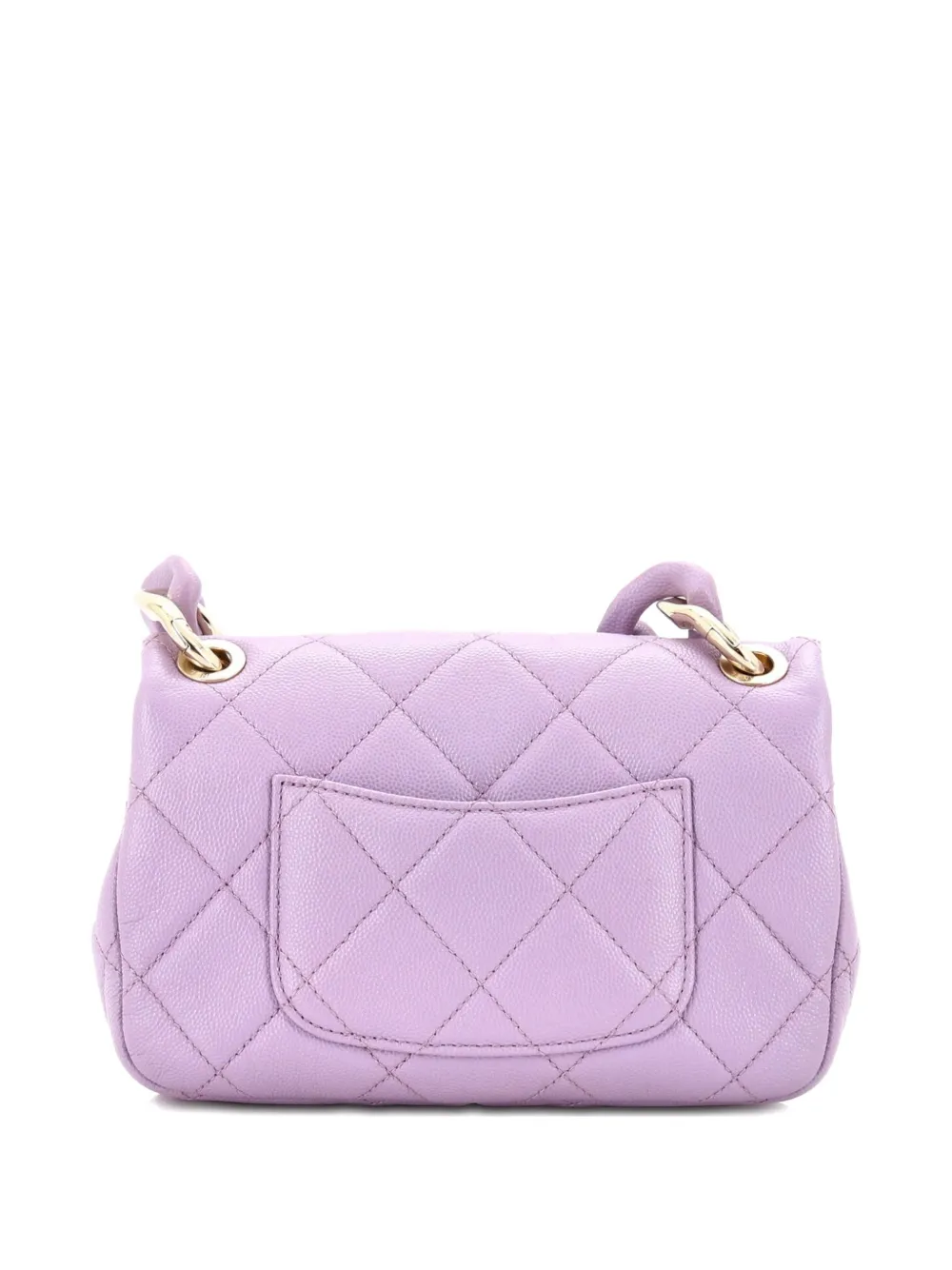 Pre-owned Chanel Funky Match Flap Bag Quilted Caviar Mini Crossbody Bag In Purple