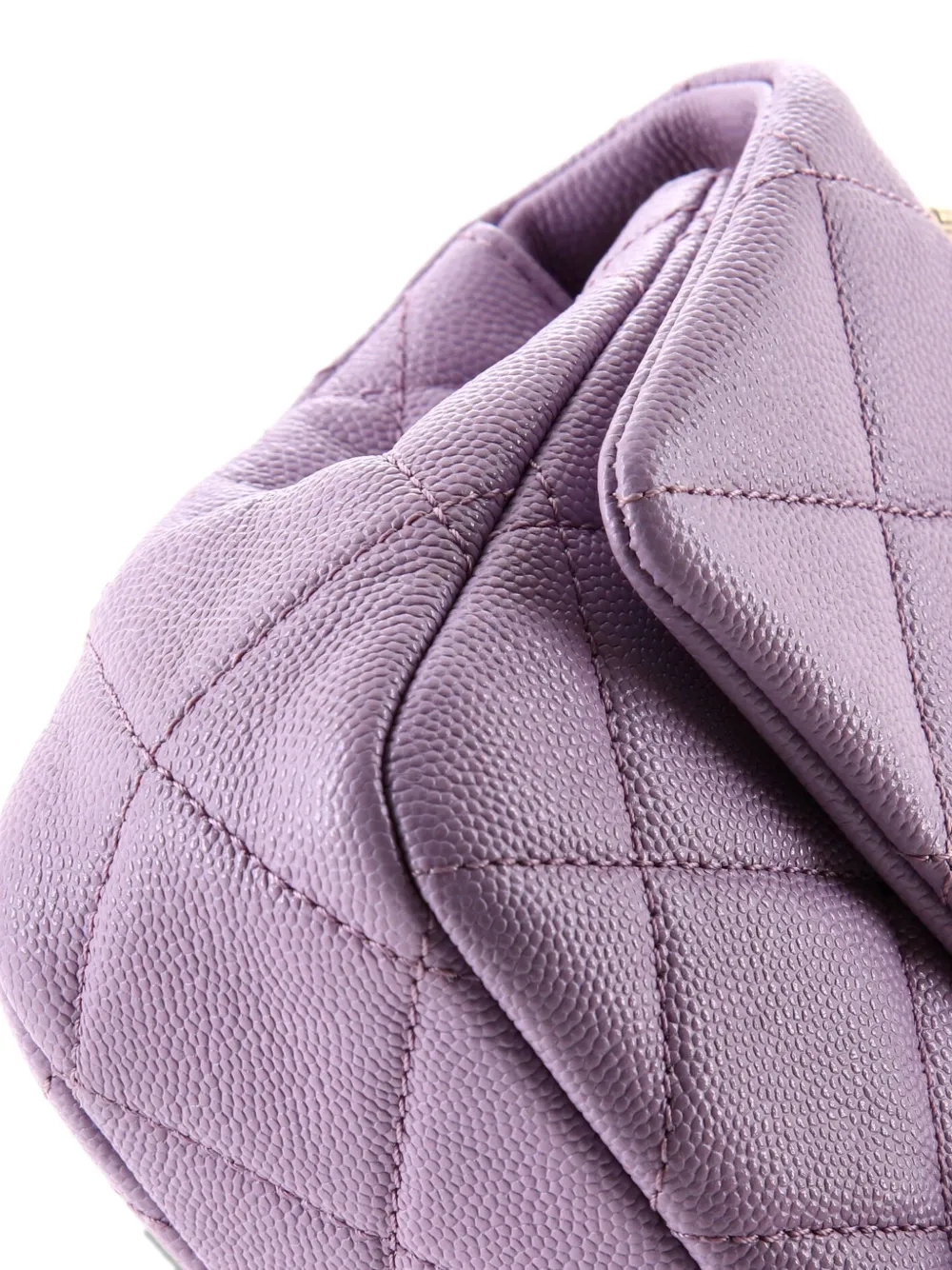 Pre-owned Chanel Funky Match Flap Bag Quilted Caviar Mini Crossbody Bag In Purple