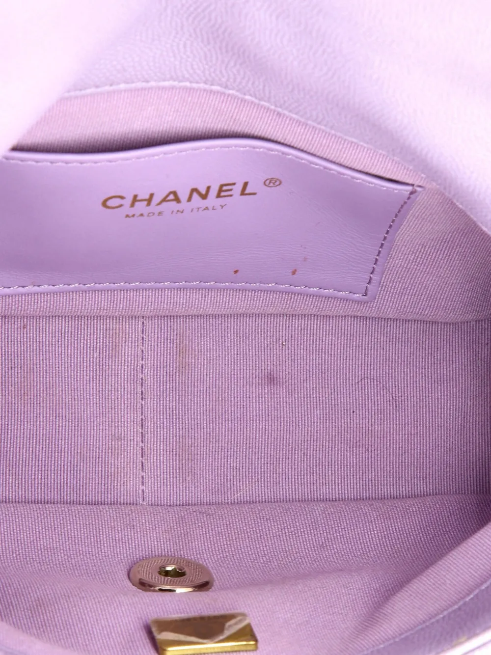 Pre-owned Chanel Funky Match Flap Bag Quilted Caviar Mini Crossbody Bag In Purple