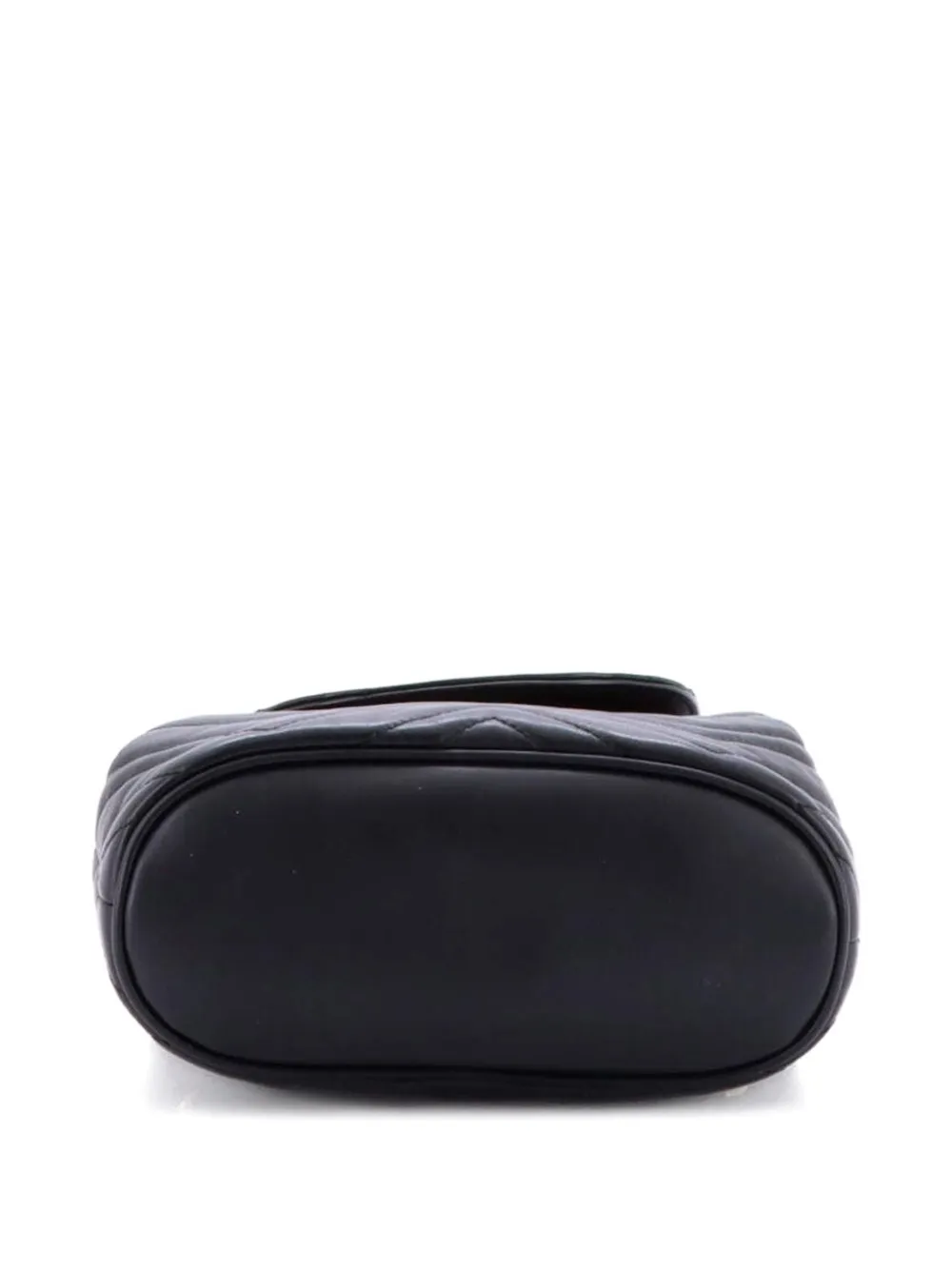 GUCCI Pre-owned Gg Marmont Drawstring Matelasse Leather Mini Backpack In Black