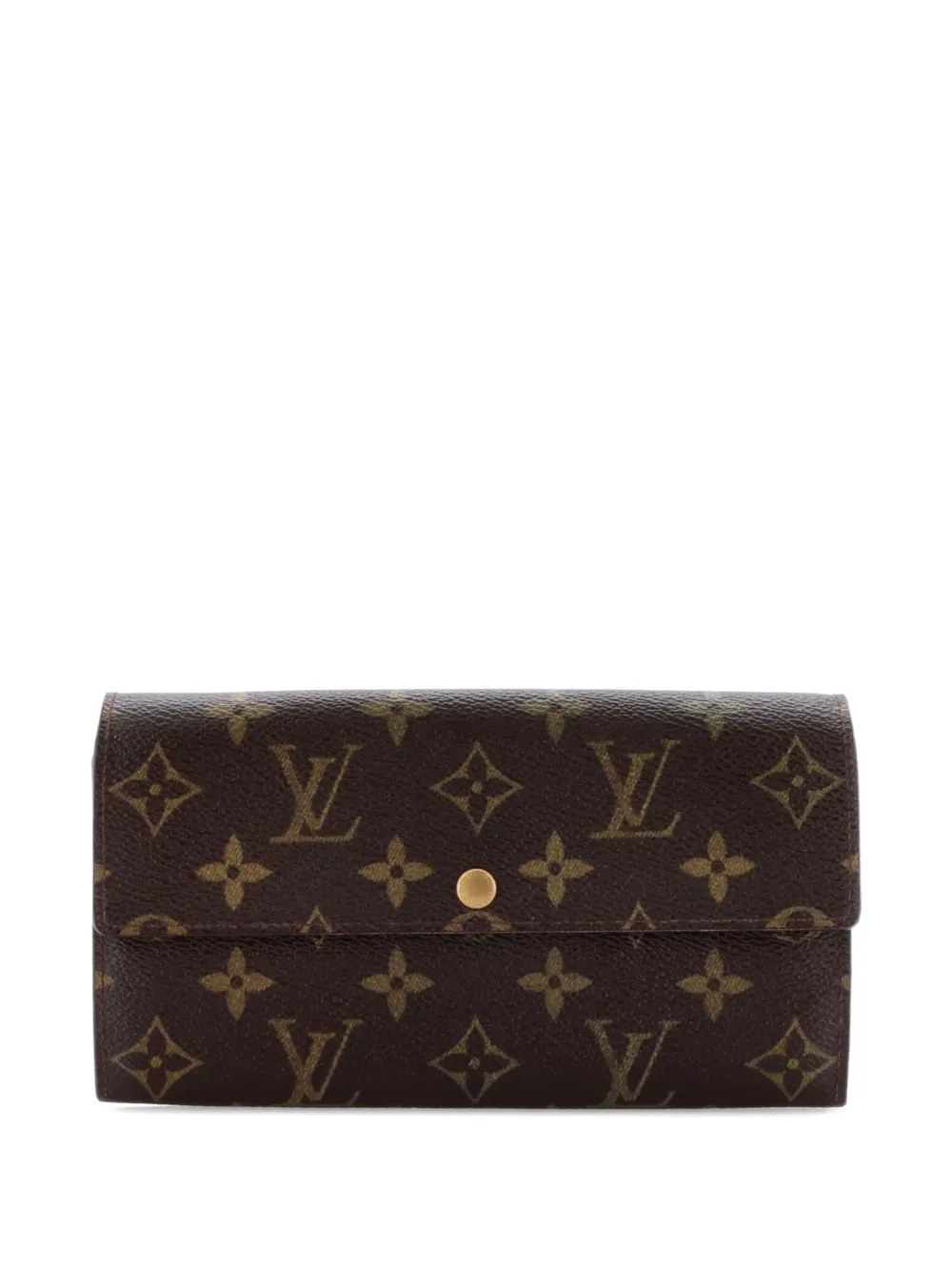 Pre-owned Louis Vuitton Sarah Wallet Monogram Canvas Small Wallets In Brown