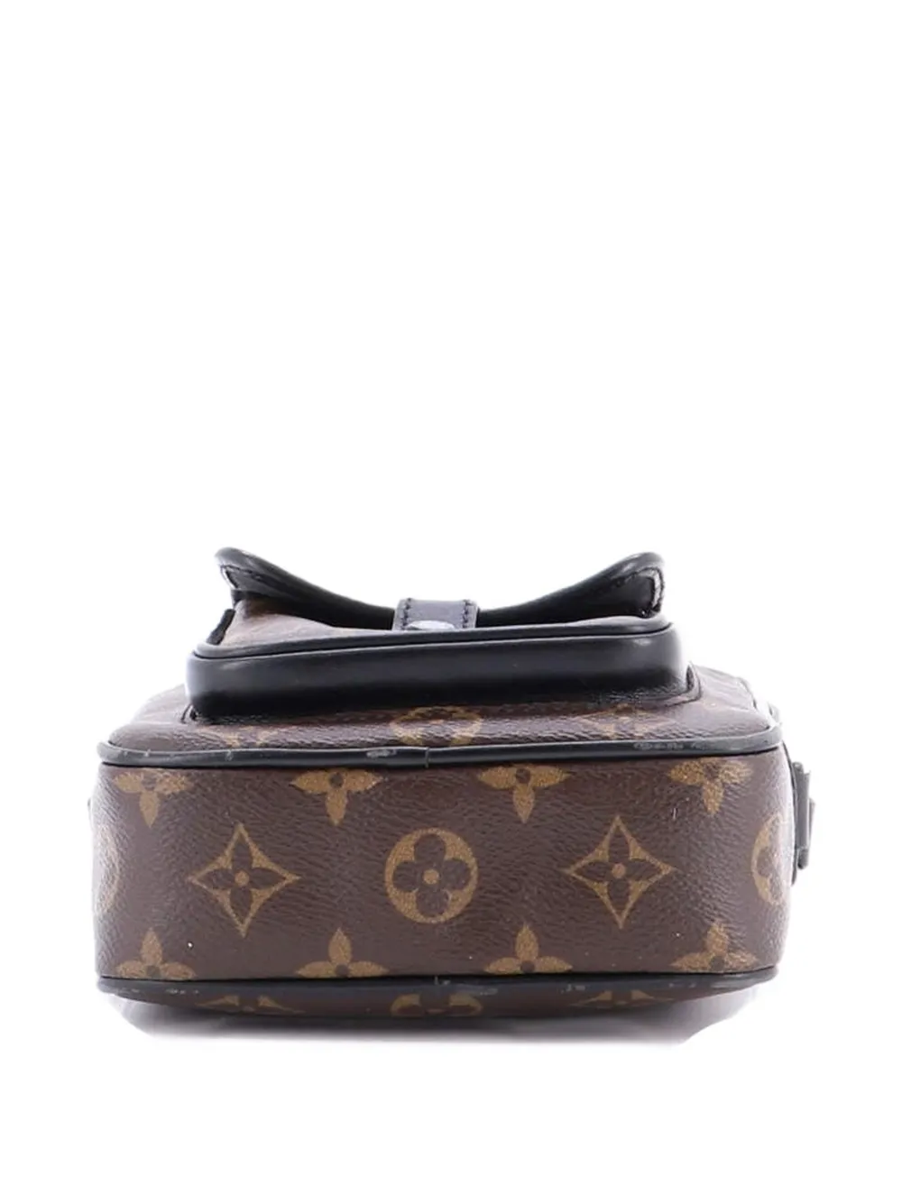 Pre-owned Louis Vuitton Christopher Wearable Wallet Macassar Monogram Canvas Crossbody Bag In Black